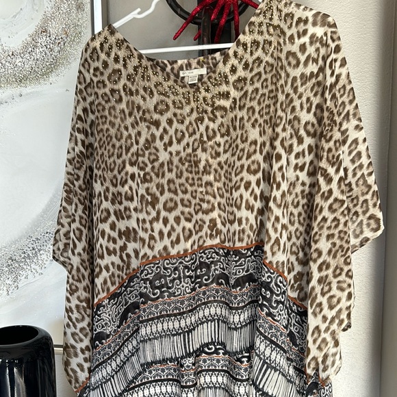 EST 1946 brand leopard blouse cami and cover up - Picture 2 of 5